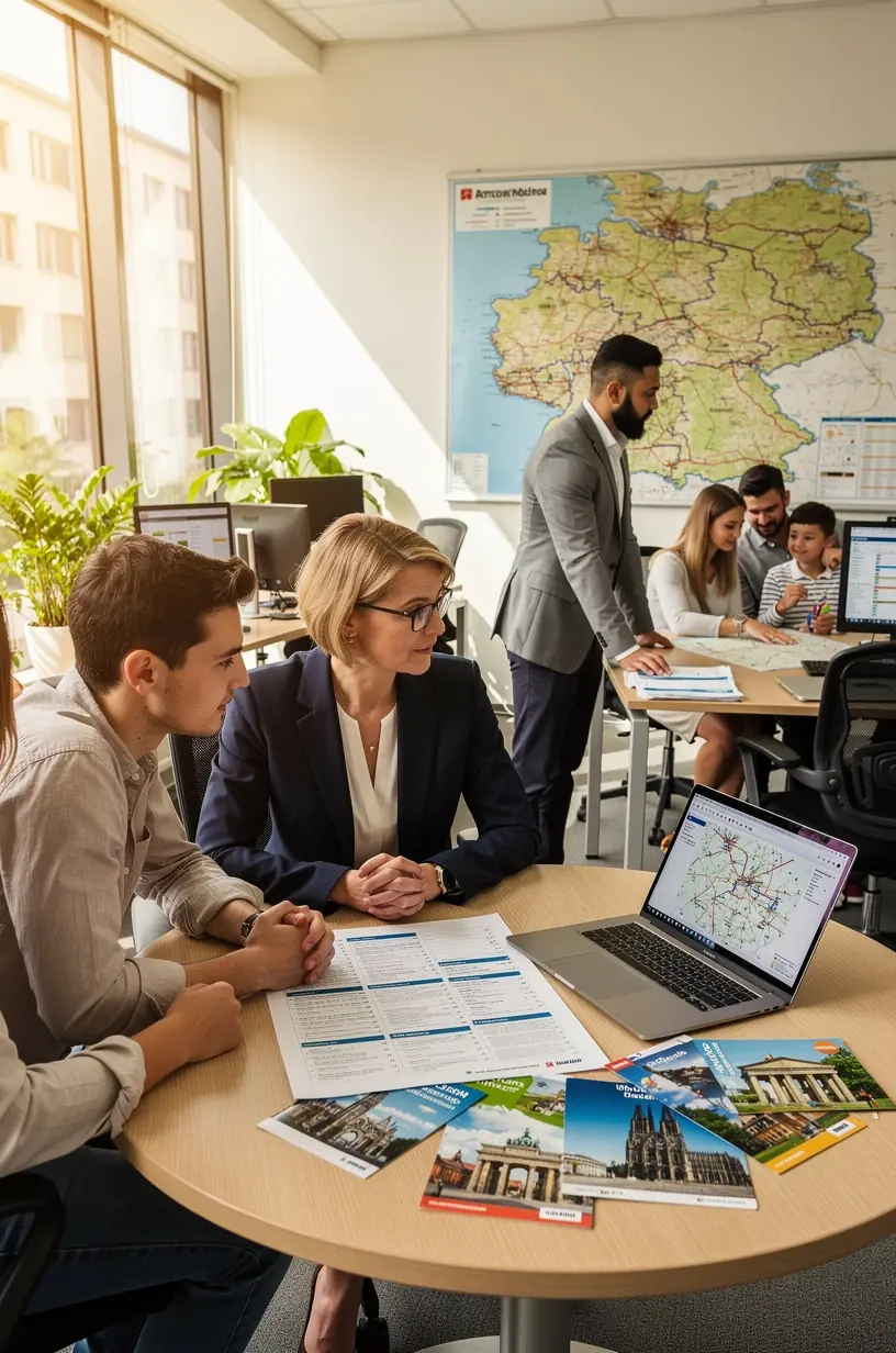 Karte von Deutschland mit markierten Städten für nahtlose Reiseplanung in mehreren Destinationen